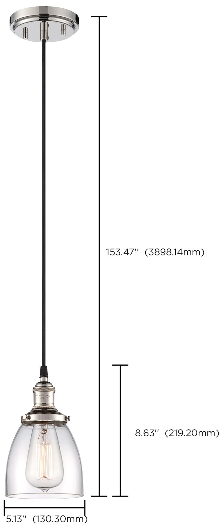 Image 2 Vintage; 1 Light; Pendant with Clear Glass; Vintage Lamp Included more views