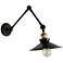 Vintage 14" High Black Adjustable Wall Sconce