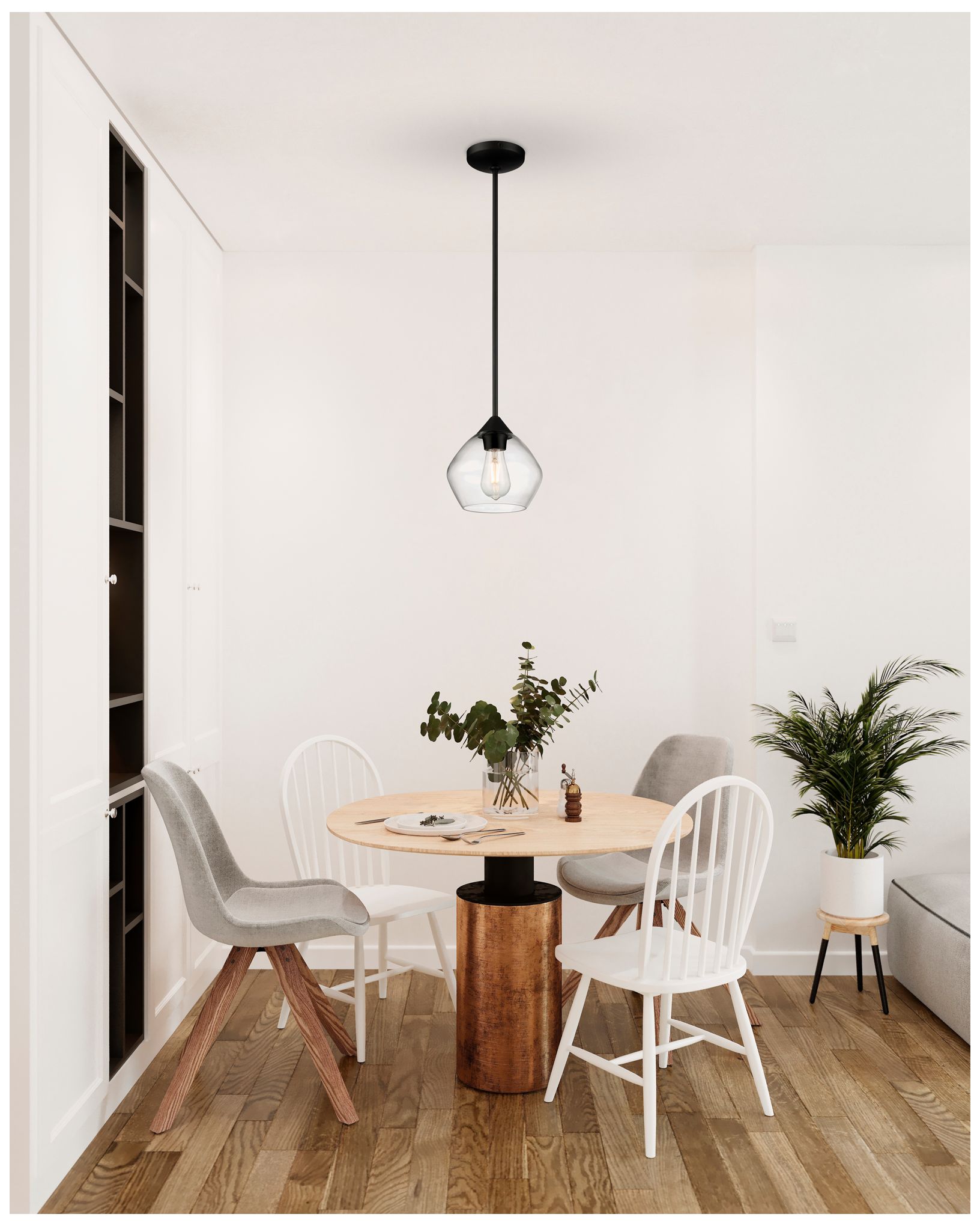 Image 6 Vintage 8" Wide Matte Black LED Pendant more views