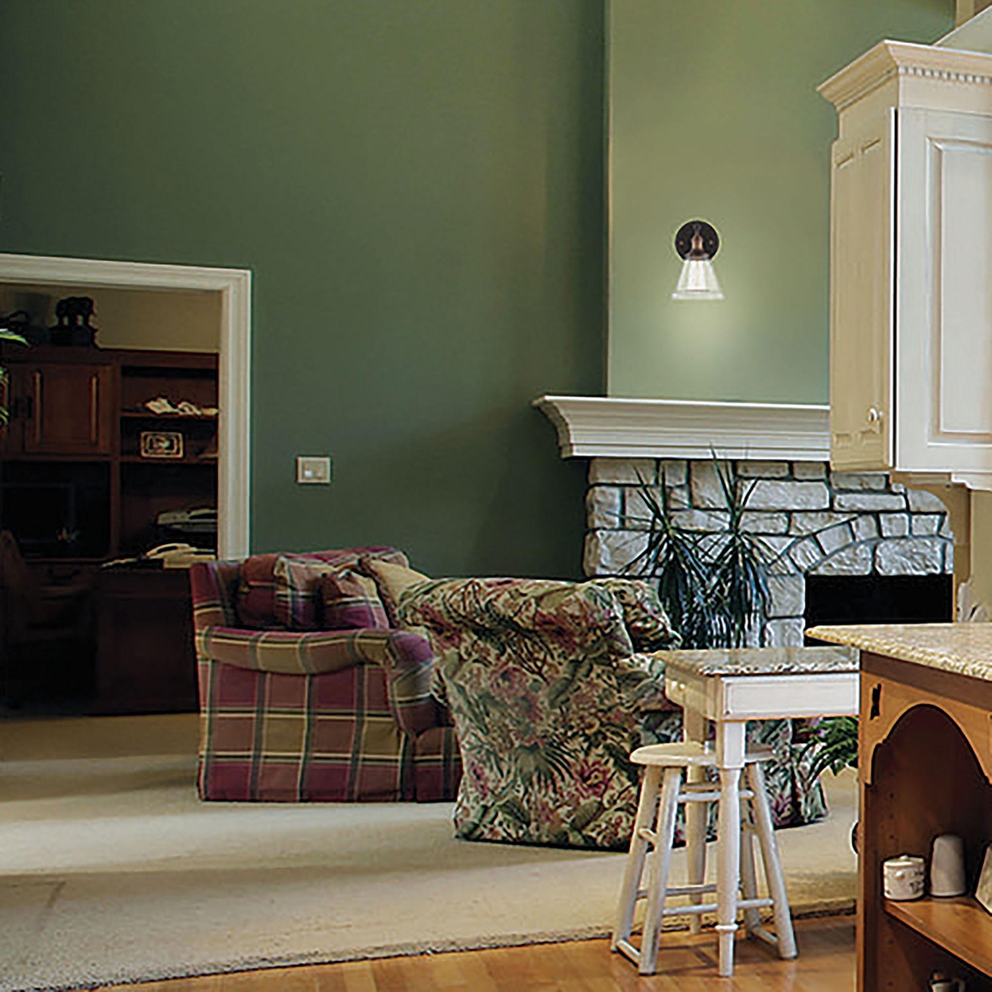 Image 3 Vintage 9 3/4" High Rustic Bronze Clear Glass Wall Sconce more views