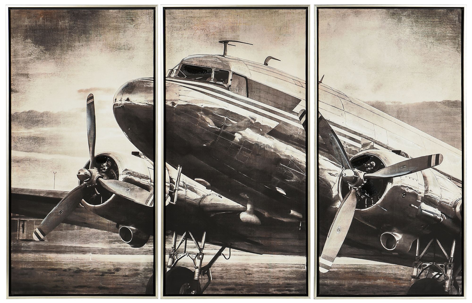 Image 2 Vintage Airliner 50 x 32 Hand-Embellished Framed Canvas Wall Art