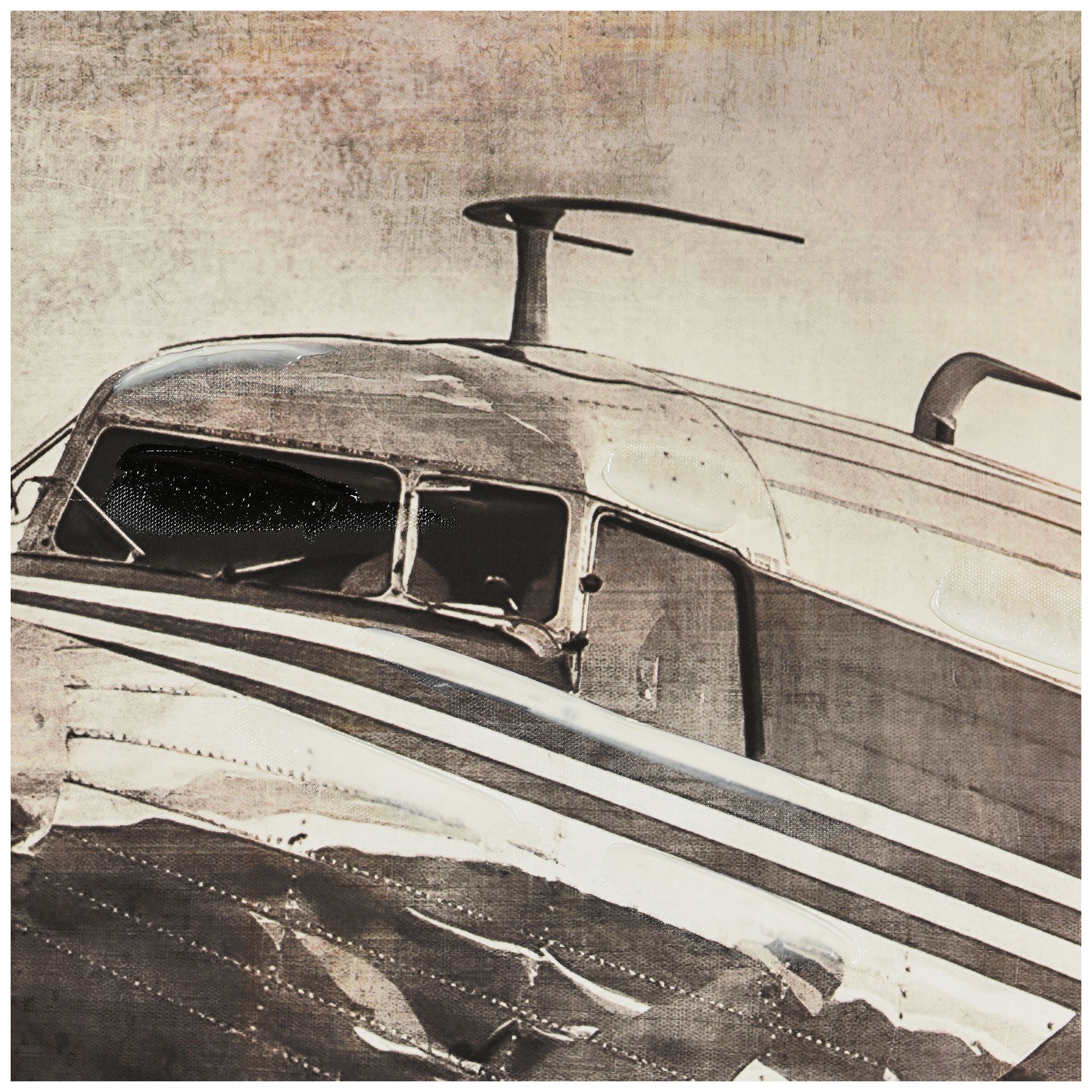 Image 5 Vintage Airliner 50 x 32 Hand-Embellished Framed Canvas Wall Art more views