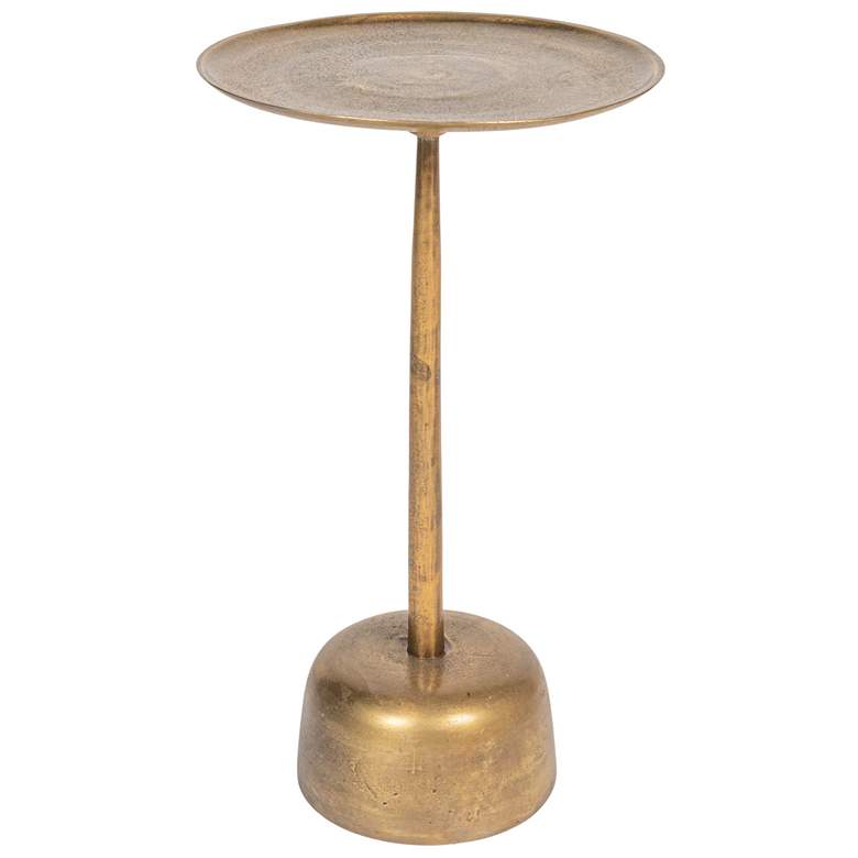 Image 2 Vintage Aluminum Side Table, Antique Brass Finish