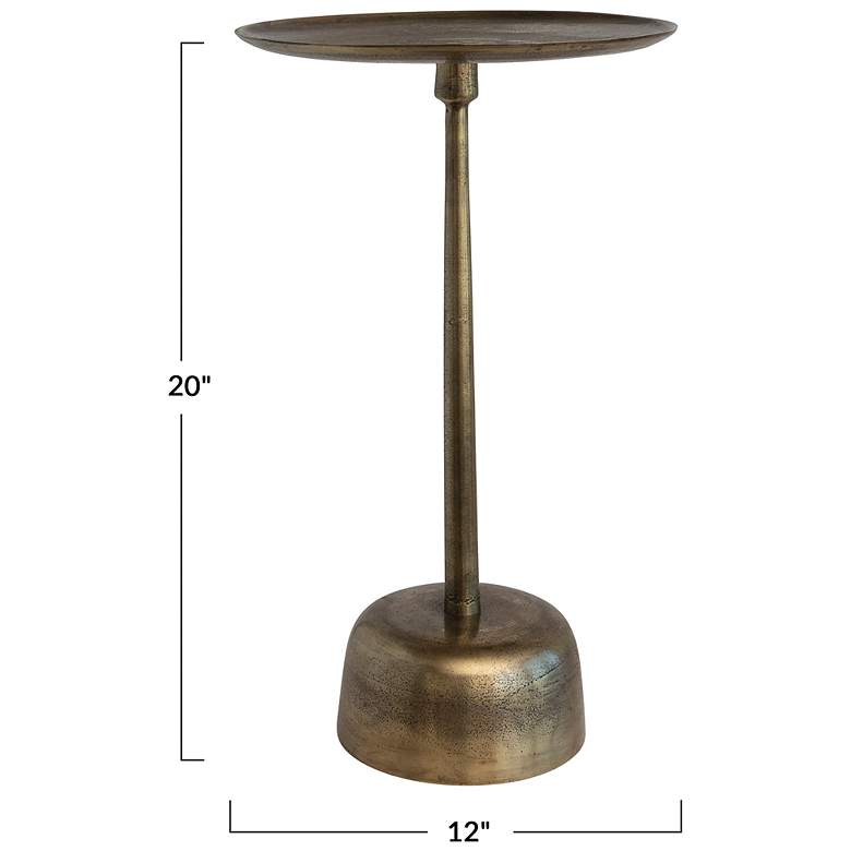 Image 3 Vintage Aluminum Side Table, Antique Brass Finish more views