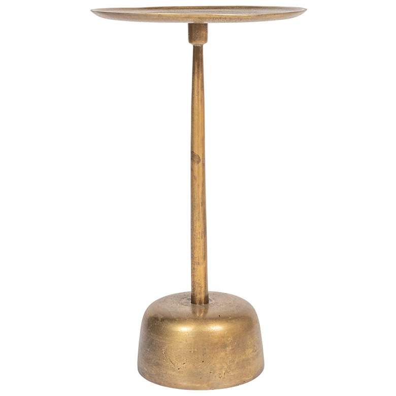 Image 5 Vintage Aluminum Side Table, Antique Brass Finish more views