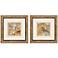 Vintage Bird & Branches 2-Piece 12" Square Wall Art Set