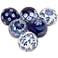 Vintage Blue and White Ceramic Decorative Balls Set of 6