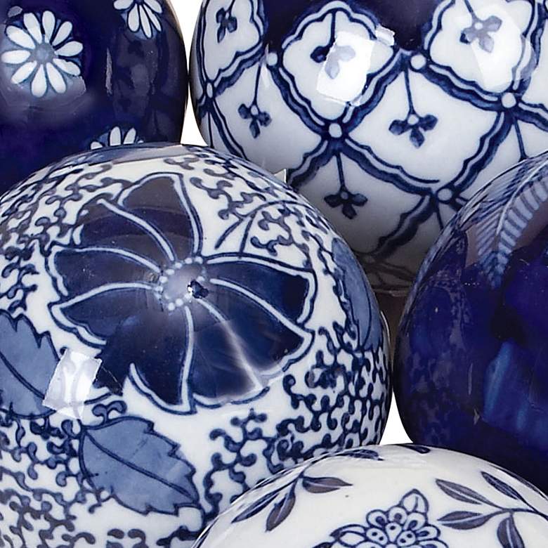 Image 2 Vintage Blue and White Ceramic Decorative Balls Set of 6 more views