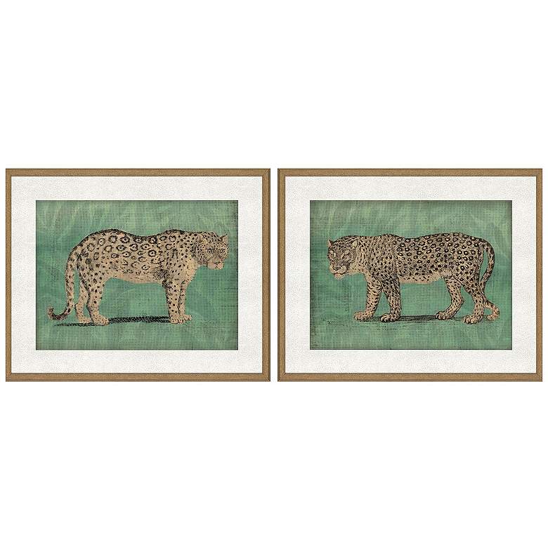 Image 1 Vintage Cats 31"W x 25"H Framed Art Set of 2