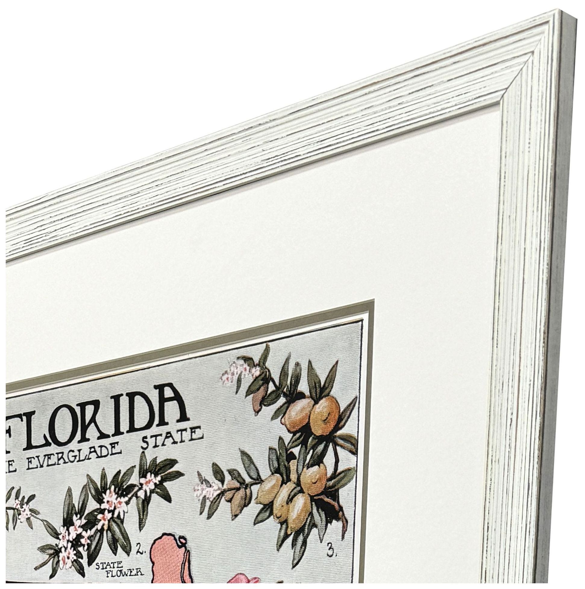 Image 3 Vintage Florida Map 35"W x 47"H Framed Art more views
