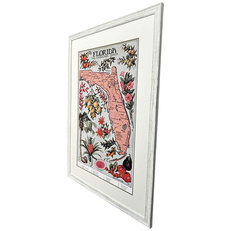 Image 2 Vintage Florida Map 35"W x 47"H Framed Art more views