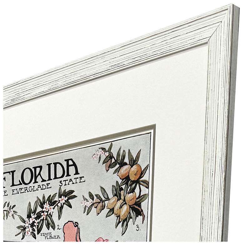 Image 3 Vintage Florida Map 35"W x 47"H Framed Art more views