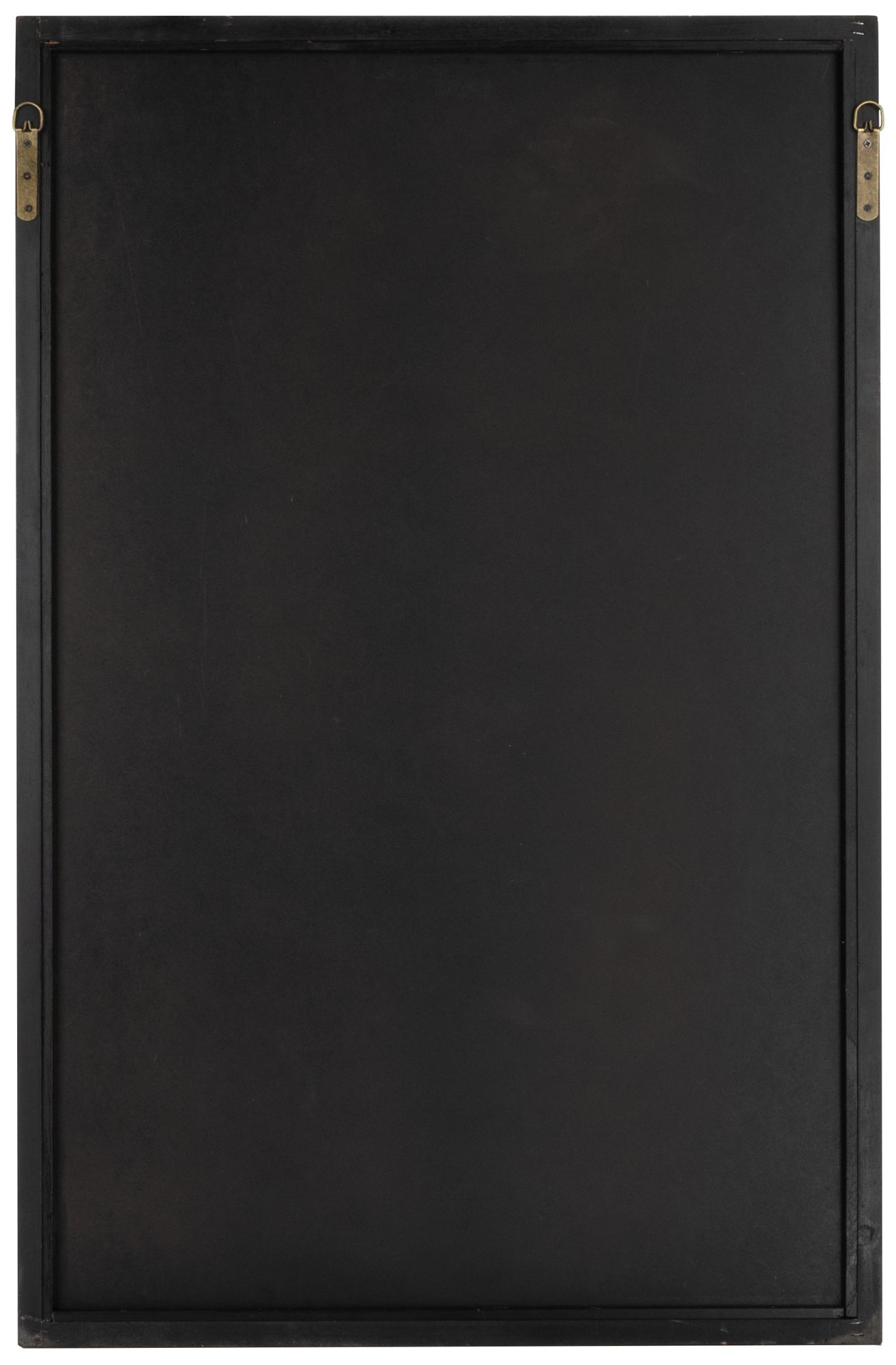 Image 5 Vintage Glass Wall Mirror with Geometric Art Deco Wood Frame, Black more views