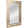 1_Vintage Glass Wall Mirror with Geometric Art Deco Wood Frame, Gold