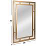 2_Vintage Glass Wall Mirror with Geometric Art Deco Wood Frame, Gold more views