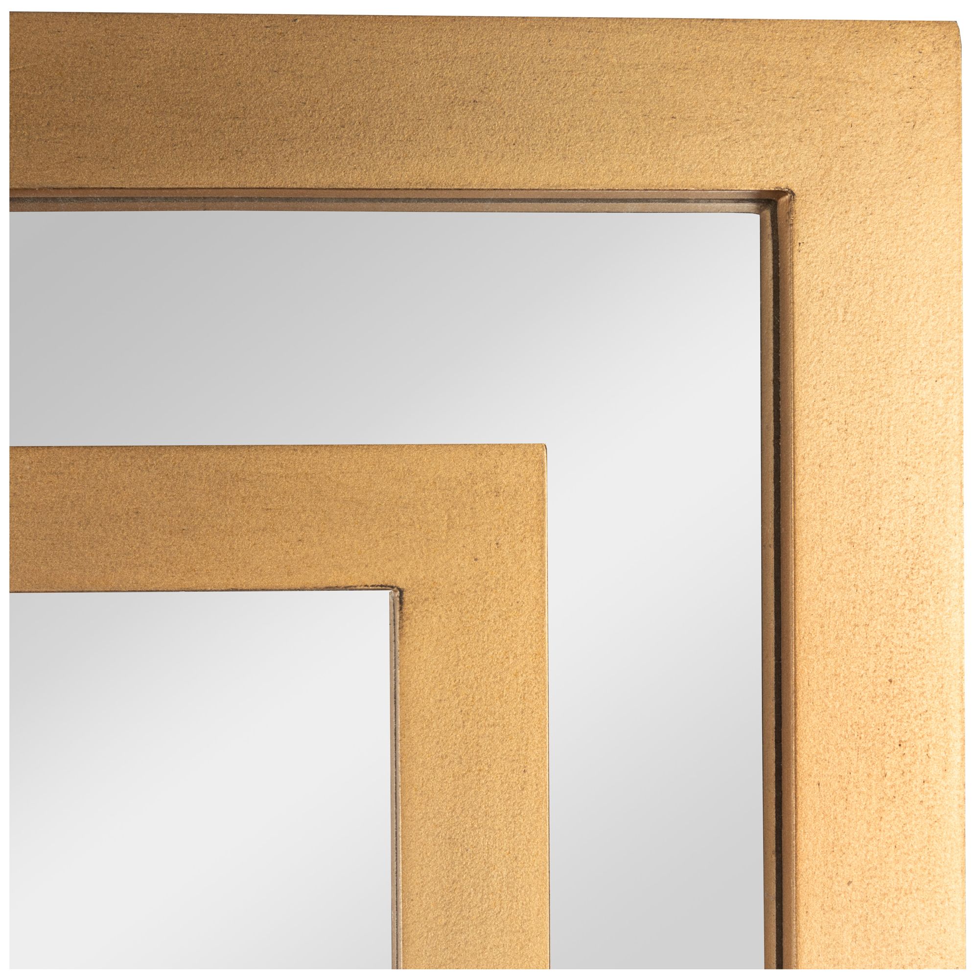 Thumbnail3 of Vintage Glass Wall Mirror with Geometric Art Deco Wood Frame, Gold more views