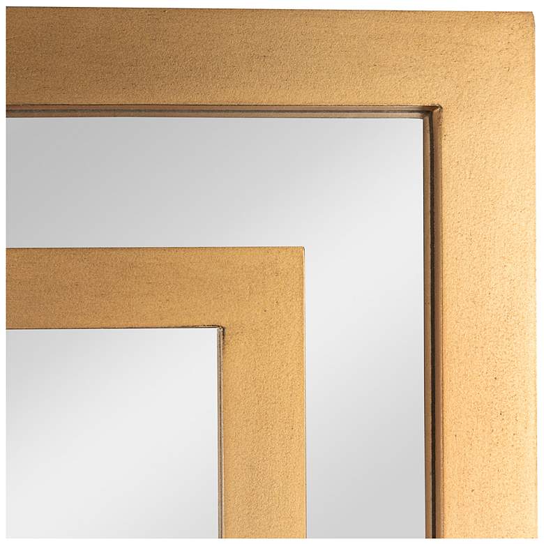 Image 3 Vintage Glass Wall Mirror with Geometric Art Deco Wood Frame, Gold more views
