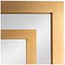 3_Vintage Glass Wall Mirror with Geometric Art Deco Wood Frame, Gold more views