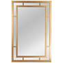 6_Vintage Glass Wall Mirror with Geometric Art Deco Wood Frame, Gold more views