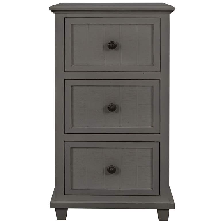 Image 1 Vintage Gray 3-Drawer Side Table