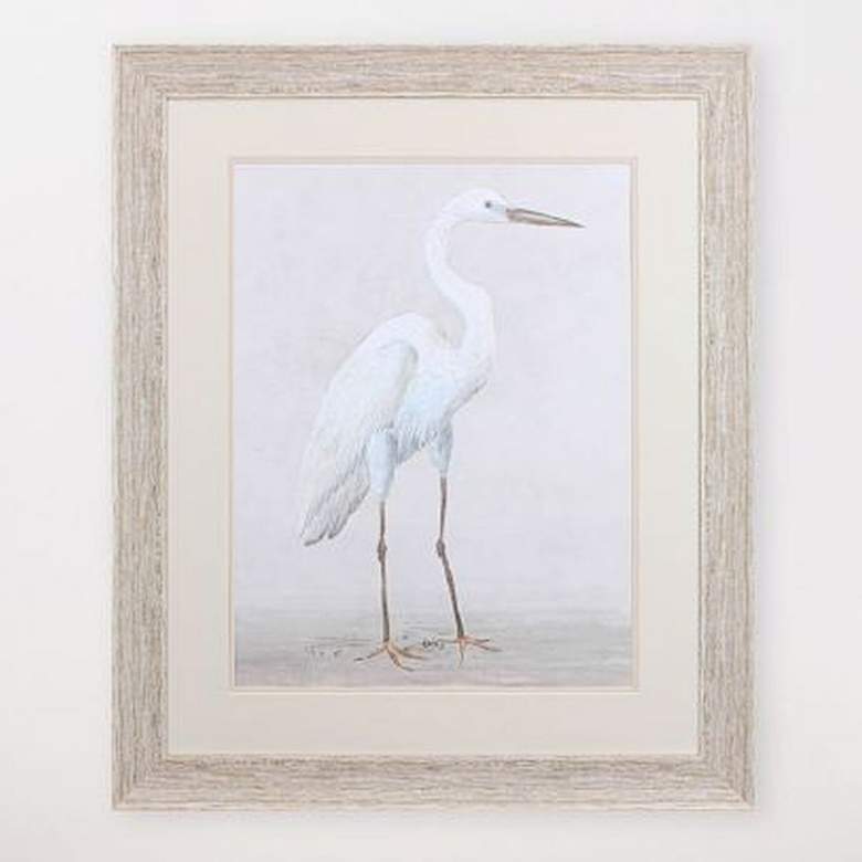 Image 2 Vintage Heron I 34 inch High Rectangular Framed Wall Art