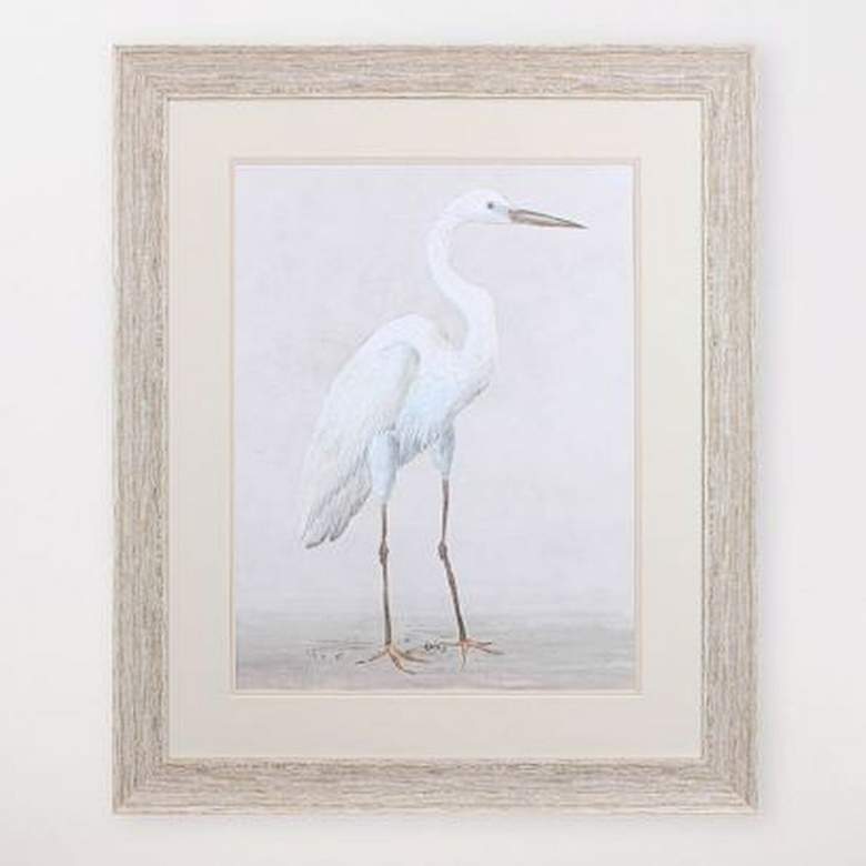 Image 2 Vintage Heron I 34" High Rectangular Framed Wall Art