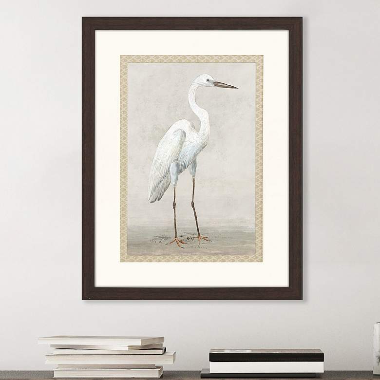 Image 2 Vintage Heron I 35" High Rectangular Giclee Framed Wall Art
