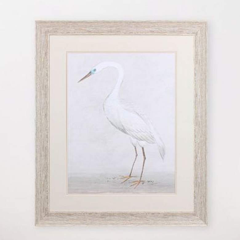 Image 2 Vintage Heron II 34 inch High Rectangular Framed Wall Art