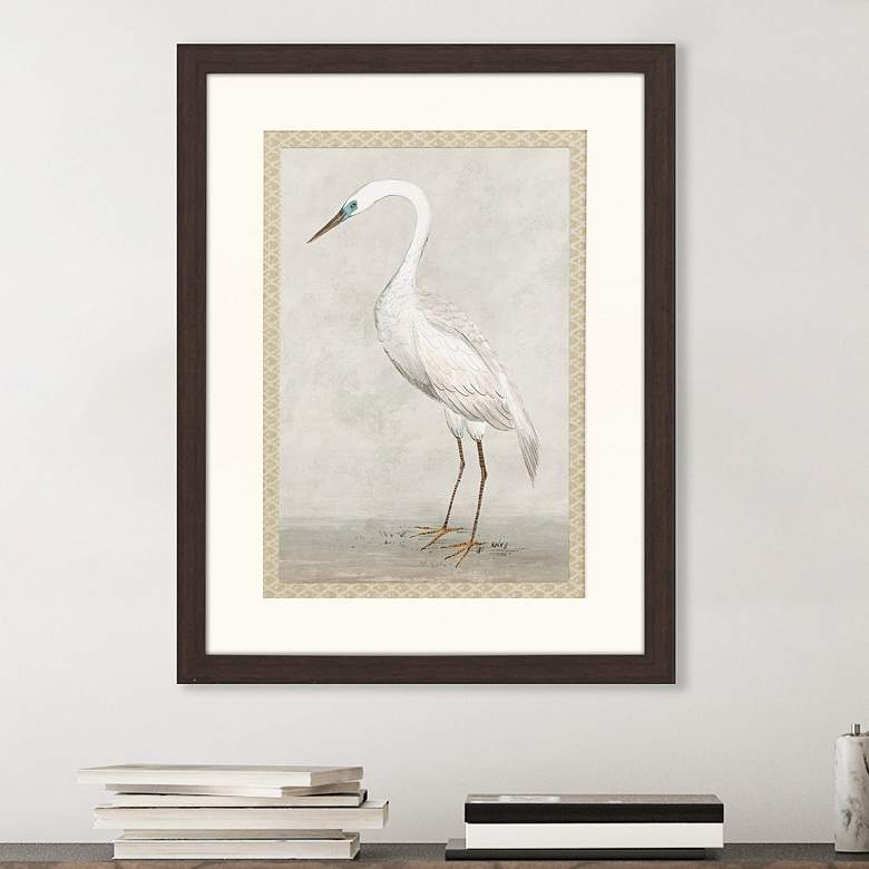 Image 2 Vintage Heron II 35 inch High Rectangular Giclee Framed Wall Art