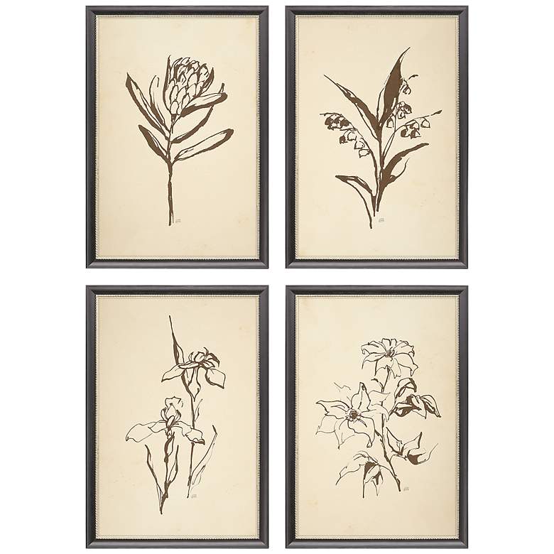 Image 3 Vintage Line 16 inch High 4-Piece Giclee Framed Wall Art Set