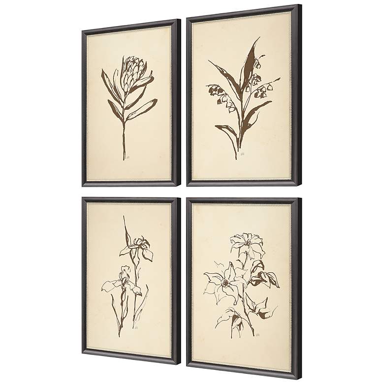 Image 5 Vintage Line 16 inch High 4-Piece Giclee Framed Wall Art Set more views