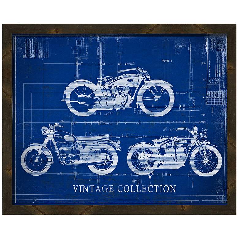 Image 1 Vintage Motorcycle 22 inch Wide Framed Wall Art