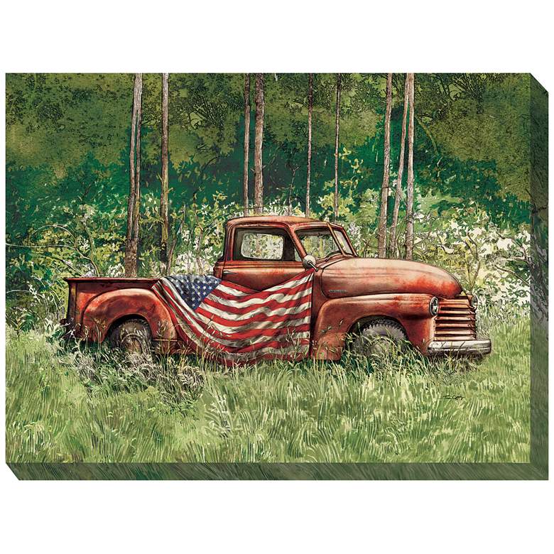Image 1 Vintage Patriot 40 inch Wide All-Weather Outdoor Canvas Wall Art