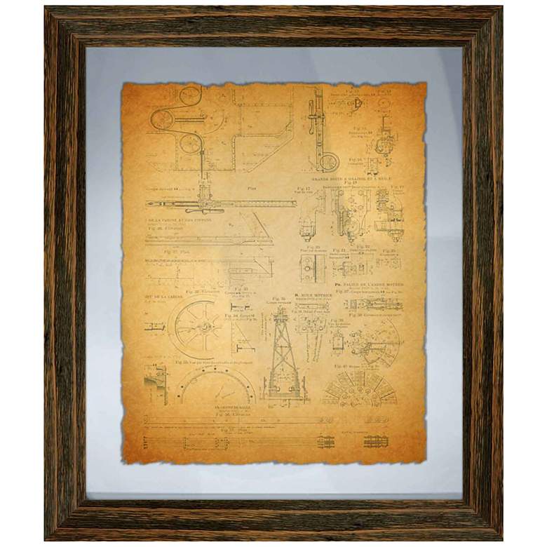 Image 1 Vintage Planogram 28 inch High Giclee Framed Wall Art 