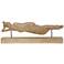 Vintage Reclining Woman 30 3/4" Wide Natural Wood Figurine