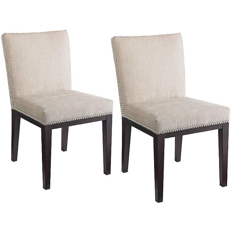 Image 1 Vintage Set of 2 Cream Dining Chairs