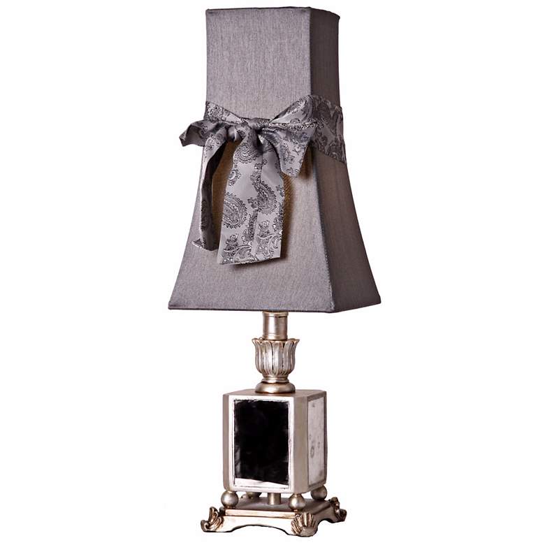 Image 1 Vintage Silver Mirror Accent Table Lamp