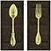 Vintage Spoon and Fork 23 1/2" High Wood Wall Art