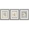 Vintage Stamps II 15"W x 17"H Framed Art Set of 3