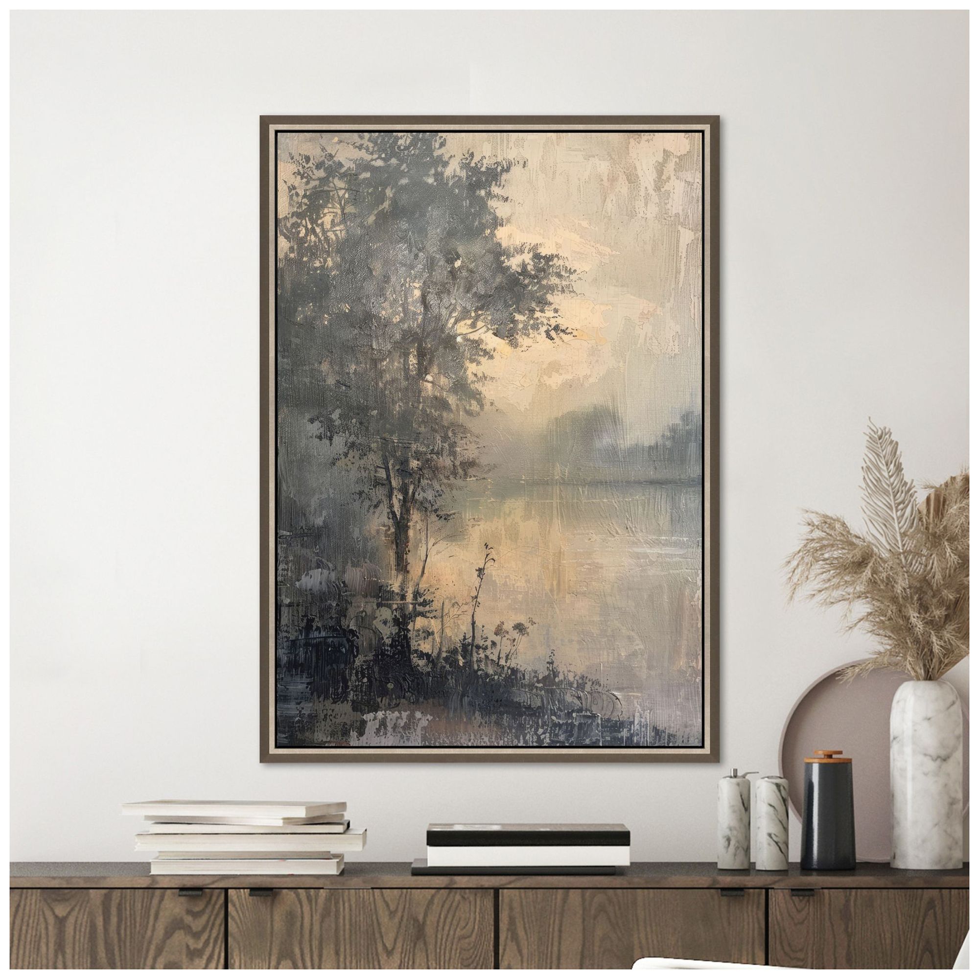 Image 4 Vintage Sunset 27"W x 39"H Transitional Canvas more views