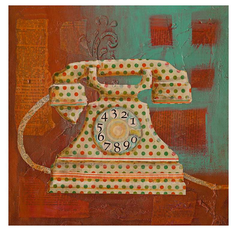 Image 1 Vintage Telephone 30 inch Square Wood Wall Art