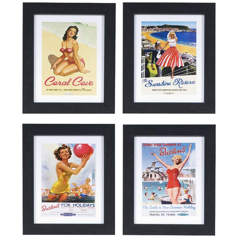 Image 1 Vintage Travels 4-Piece 12 inch High Wall Art Set