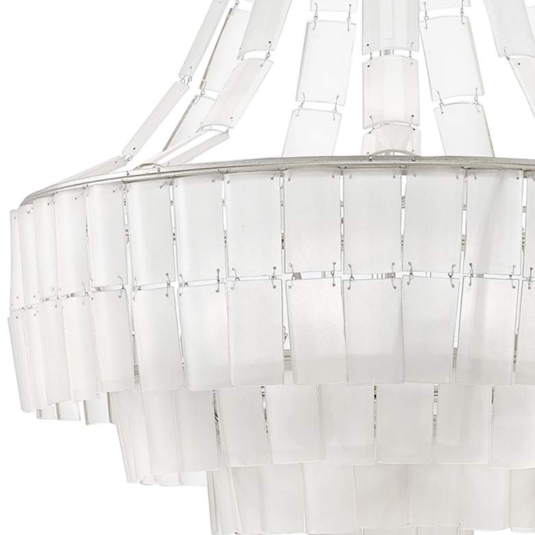 Image 3 Vintner Blanc 27"W Silver Leaf Opaque White Glass Chandelier more views