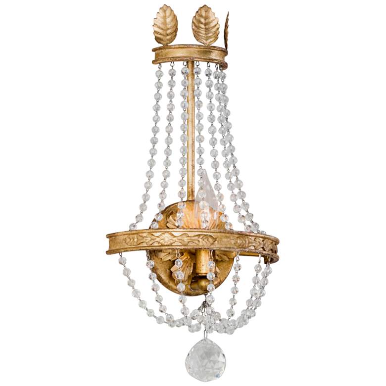 Image 1 Viola 17 3/4" High Distressed Gold Leaf Wall Sconce