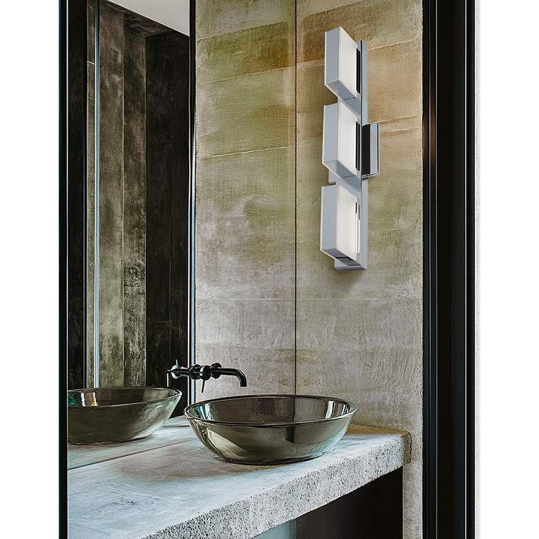 Image 4 Viola 20" Wide Polished Chrome 3-Light LED Bath Light more views