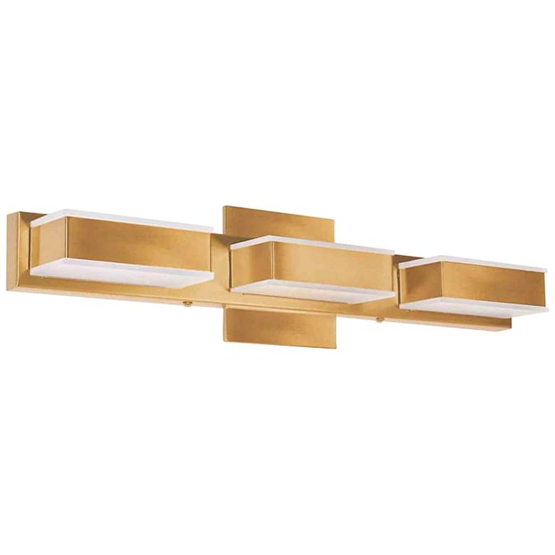 Image 2 Viola 20"W Electroplated Aged Brass 3-Light LED Bath Light