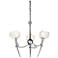 Viola 25" Wide Frosty Glass and Cracked Silver Chandelier