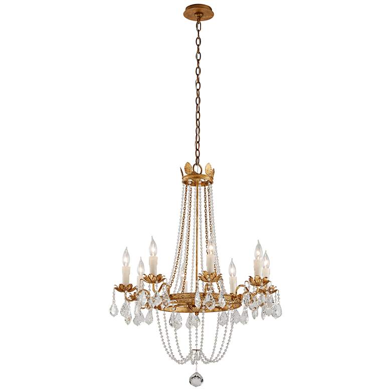 Image 3 Viola 27 1/2" Wide Distressed Gold Leaf Chandelier more views