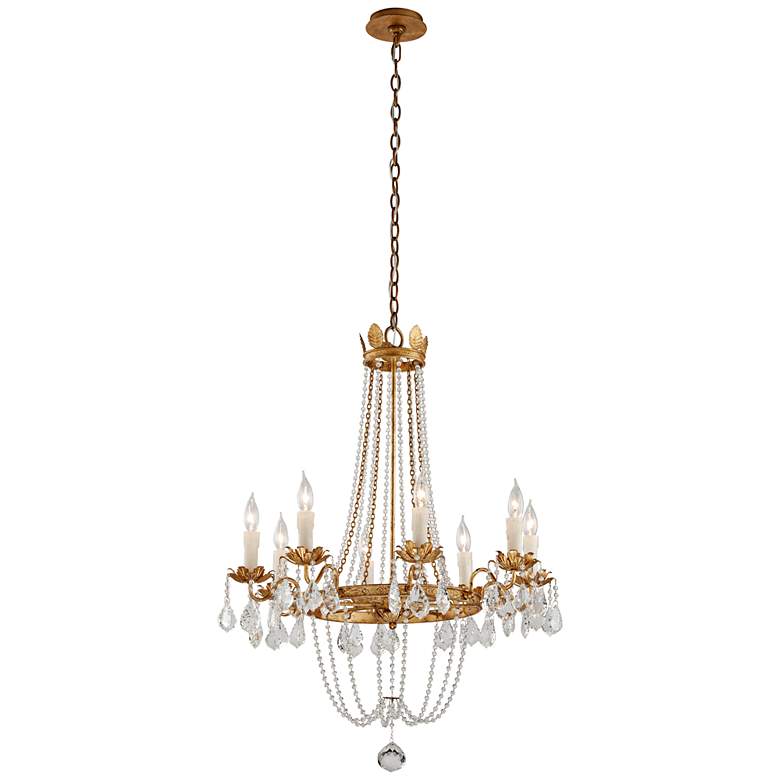 Image 3 Viola 27 1/2 inch Wide Distressed Gold Leaf Chandelier more views