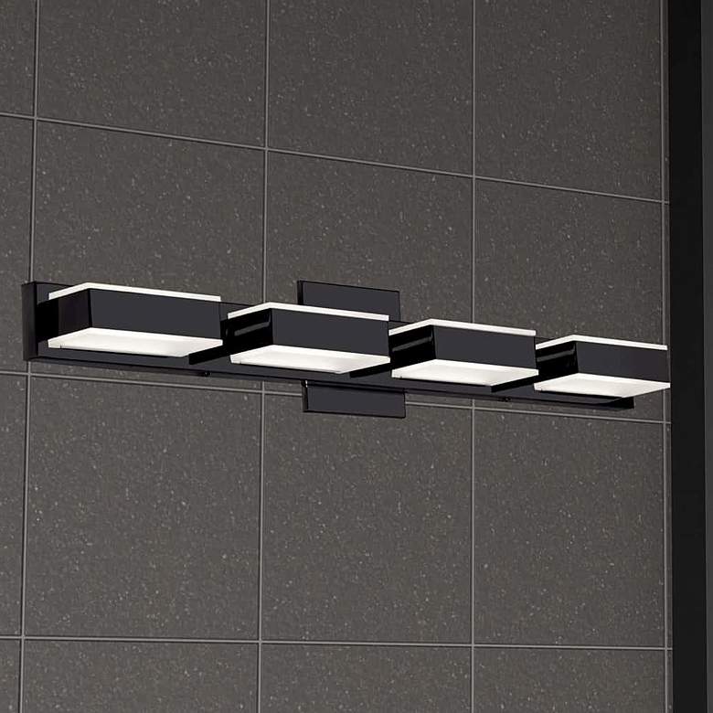 Image 3 Viola 27" Wide Painted Black 4-Light LED Bath Light more views